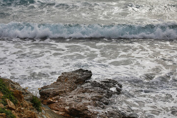 Ocean Waves. Coastal sea froth .Copy Space. Stock Image.