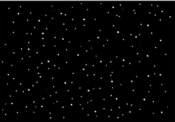dots of white color of different sizes are randomly arranged on a black background in a modern style. Beautiful grunge vintage black background. Background illustration of the background. Vector illus