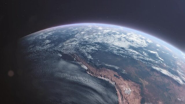Earth from space South America Amazon rainforest Chile, Brazil, Peru, Bolivia, 