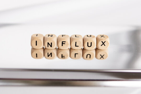 Word influx made by wooden cubes