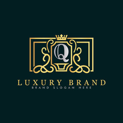 Golden luxury logo design
