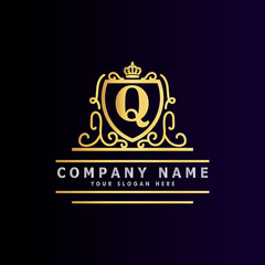 Golden luxury logo design