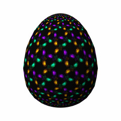 Happy Easter, Artfully designed and colorful 3D easter egg, 3D illustration on white