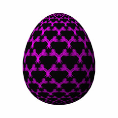 Happy Easter, Artfully designed and colorful 3D easter egg, 3D illustration on white