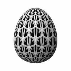 Happy Easter, Artfully designed and colorful 3D easter egg, 3D illustration on white