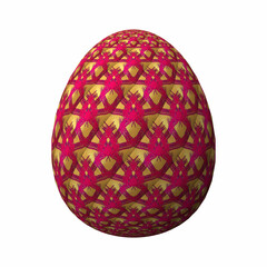 Happy Easter, Artfully designed and colorful 3D easter egg, 3D illustration on white