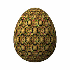 Obraz premium Happy Easter, Artfully designed and colorful 3D easter egg, 3D illustration on white