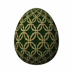 Happy Easter, Artfully designed and colorful 3D easter egg, 3D illustration on white