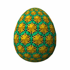 Happy Easter, Artfully designed and colorful 3D easter egg, 3D illustration on white