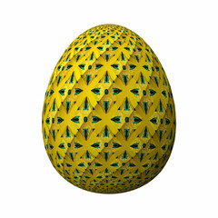 Happy Easter, Artfully designed and colorful 3D easter egg, 3D illustration on white