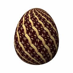 Happy Easter, Artfully designed and colorful 3D easter egg, 3D illustration on white
