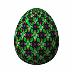 Happy Easter, Artfully designed and colorful 3D easter egg, 3D illustration on white