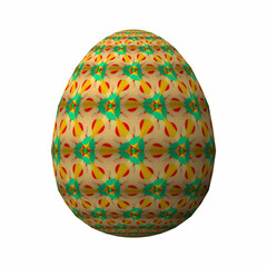 Happy Easter, Artfully designed and colorful 3D easter egg, 3D illustration on white