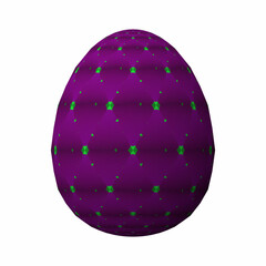 Happy Easter, Artfully designed and colorful 3D easter egg, 3D illustration on white