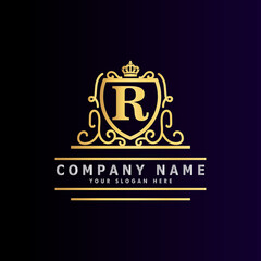 Obraz premium Golden luxury logo design