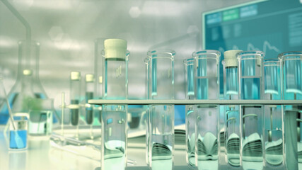 laboratory fresh water analysis, cg healthcare 3d illustration