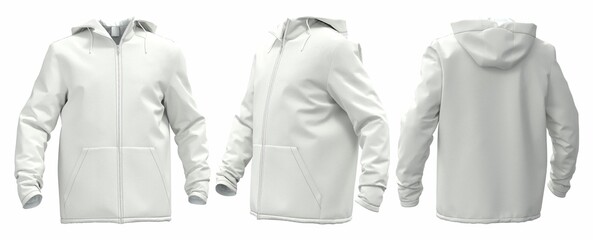 3D windbreaker template for design on a white background