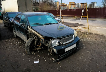 Obraz na płótnie Canvas car after an accident, broken