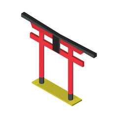 chinese gate isometric