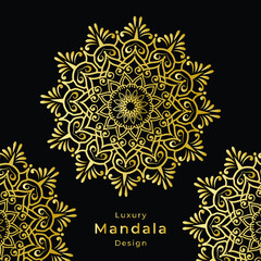 Luxury mandala wallpaper background Ornamental design template with golden Arabic pattern. Mandala is used for packaging design, print, poster, cover, brochure, flyer, banner, wedding card, etc