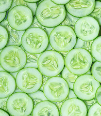 Macro cucumber,Fresh cucumber slices background,Fresh slice cucumber on white background