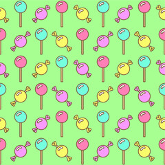 lollipop candy seamless pattern for children