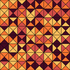 Quart squares pink and orange colors. Four-piece tile. Vector.