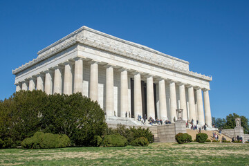 Fototapeta na wymiar At the Lincoln Memorial in Washington, DC.