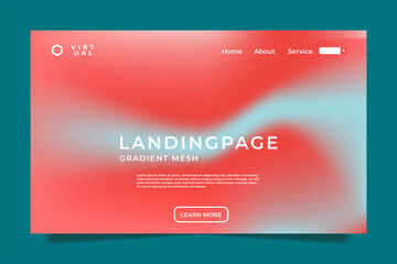 modern gradient mesh landing page template. Creative concept vector multicolored blurred background. Gradient background with color transitions. Smooth and blurry colorful gradient mesh background.
