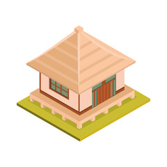 asian house isometric