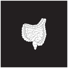 Human Intestine icon Line drawing