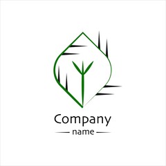 leaf in which sprout, sharp lines, logo for the reserve or park