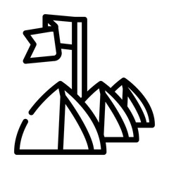 tent festival event line icon vector. tent festival event sign. isolated contour symbol black illustration