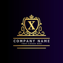 Golden luxury logo design