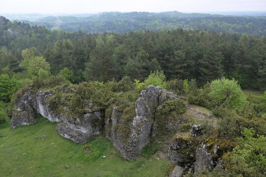 Area of Gora Zborow Nature Reserve - a very interesting viewpoint in Krakowsko-Czestochowska Upland, Trail of Eagle's Nests, Silesia, Poland