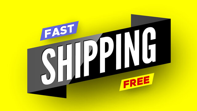 Fast free shipping banner. Vector illustration.