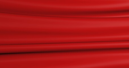 Background of red swaying folded fabric in 3d. Abstract canvas in the motion.