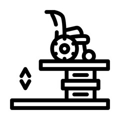 lift equipment for inclusive life line icon vector. lift equipment for inclusive life sign. isolated contour symbol black illustration