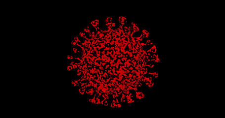 Cell viruses in the air in 3d. Dangerous infectious pandemic coronavirus Covid-19.