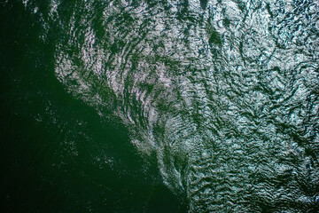 rippled green water