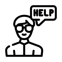 call for help line icon vector. call for help sign. isolated contour symbol black illustration