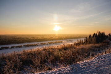 sunrise in the field