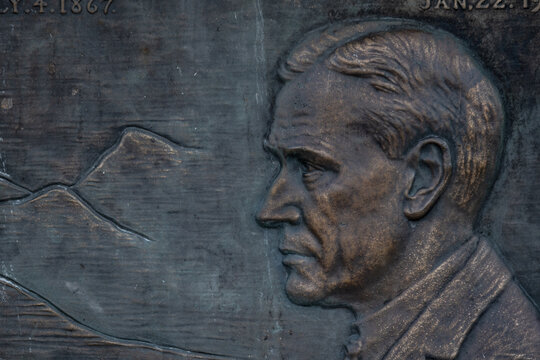 Face Of John Rockefeller On Memorial Statue