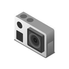 action camera isometric view vector illustration isolated on white background