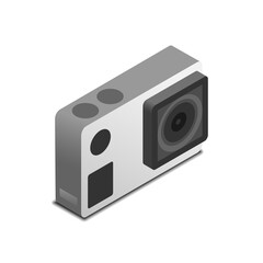 isometric view of action camera vector illustration isolated on white background