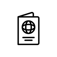 Passport Vector Outline Icon Style illustration. EPS 10 File