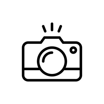 Camera Vector Outline Icon Style illustration. EPS 10 File