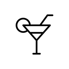 Cocktail Vector Outline Icon Style illustration. EPS 10 File