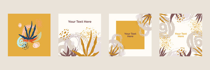 Creative hard paint cover design backgrounds vector. Minimal trendy style organic shapes pattern with copy space for text design for invitation, Party card,Social Highlight Covers and stories page