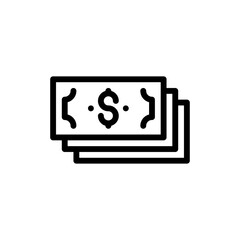 Banknote Vector Outline Icon Style illustration. EPS 10 File